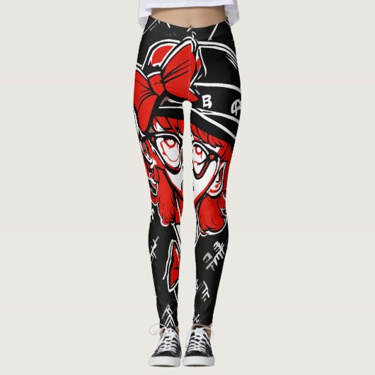 Keith Haring inspireerde graffiti Leggings (Voorkant)