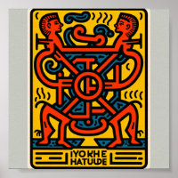 Keith Herling stijl Egyptisch design poster