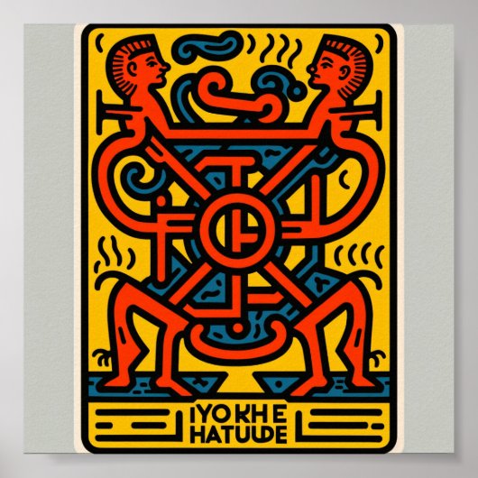 Keith Herling stijl Egyptisch design poster (Voorkant)