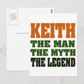 KEITH - het Man, de Myth, de Legende! Briefkaart (Voorkant / Achterkant)