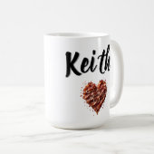 Keith, maak mijn hart niet met bacon koffiemok (Voorkant rechts)