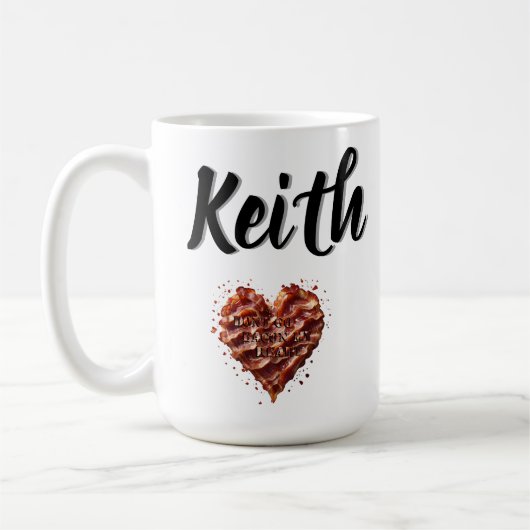 Keith, maak mijn hart niet met bacon koffiemok (Links)