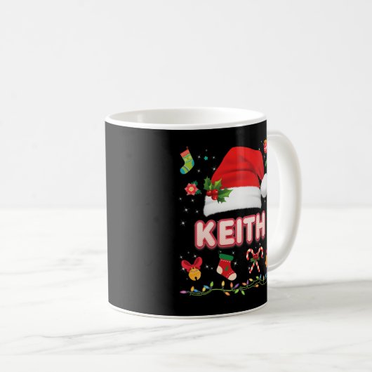 Keith Santa Claus Pet Family Merry Kerstmis Koffiemok (Voorkant rechts)