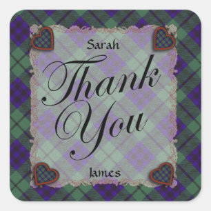 Keith Schotse clan tartan - Plaid Vierkante Sticker