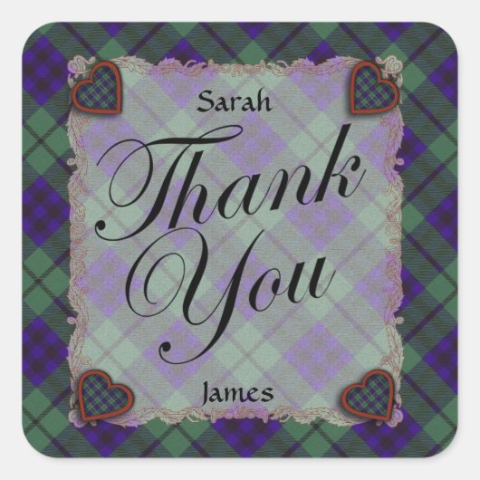 Keith Schotse clan tartan - Plaid Vierkante Sticker (Voorkant)