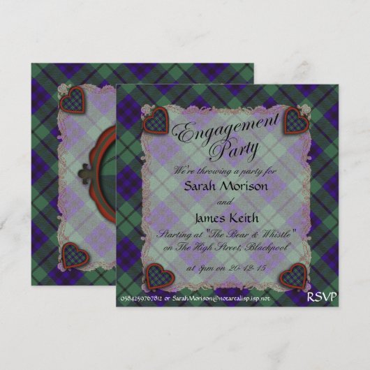 Keith Scottish clan tartan - Pset Kaart (Voorkant / Achterkant)