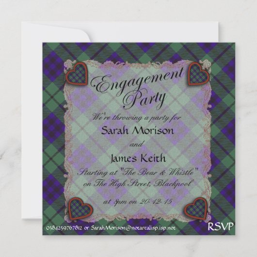 Keith Scottish clan tartan - Pset Kaart (Voorkant)