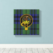 Keith Scottish Crest en Tartan Canvas print (Insitu (Houten vloer))
