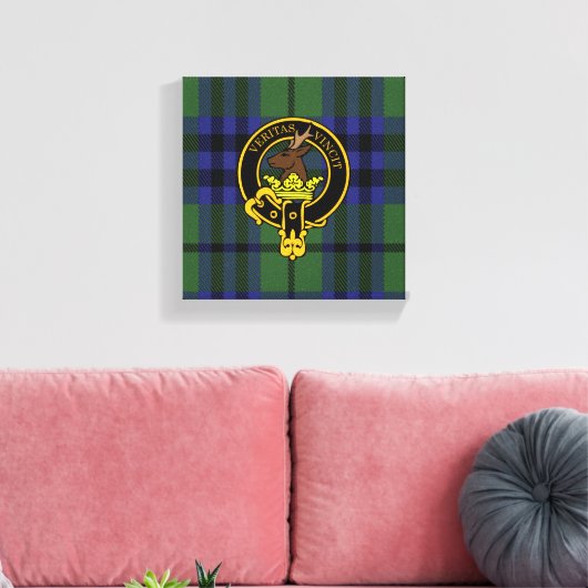 Keith Scottish Crest en Tartan Canvas print (Insitu (Woonkamer))