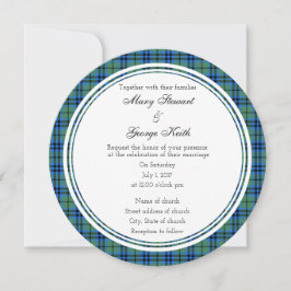 Keith Scottish Wedding Round Invitation Kaart