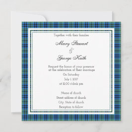Keith Scottish Wedding Square Invitation Kaart