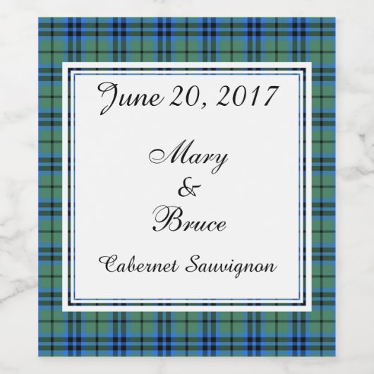Keith Scottish Wedding Wine Label Wijn Etiket (Enkel label)