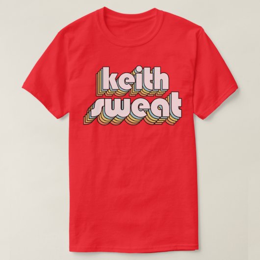 Keith Sweat Retro Rainbow Typography Faded Style 2 T-shirt (Design voorkant)