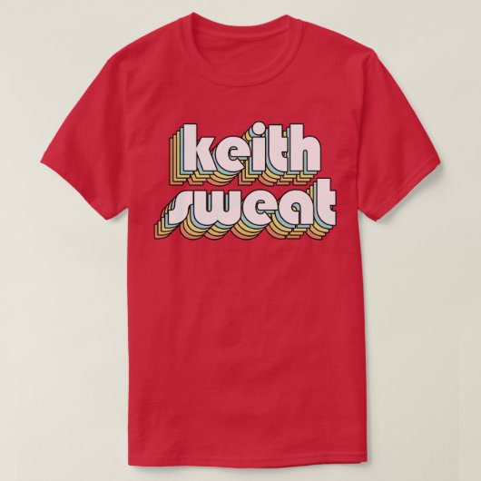 Keith Sweat Retro Rainbow Typography Vervaagde sti T-shirt (Design voorkant)