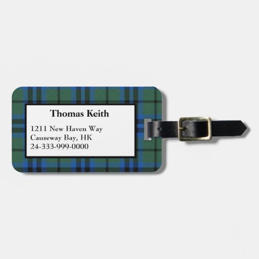 Keith Tartan Pset Bagagelabel (Voorkant horizontaal)