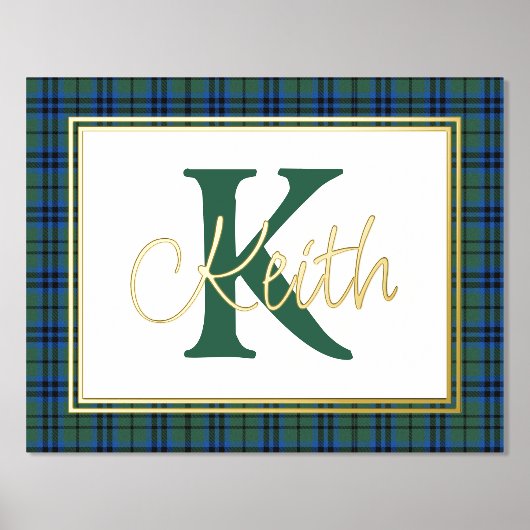 Keith Tartan Pset Monogram Folie Prints (Voorkant)