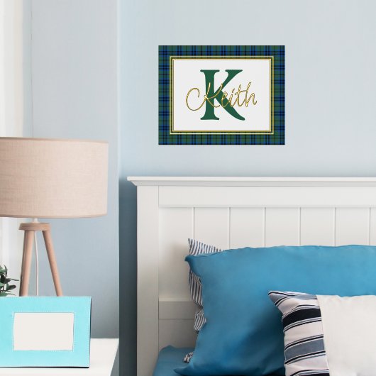 Keith Tartan Pset Monogram Folie Prints (Insitu (Slaapkamer))