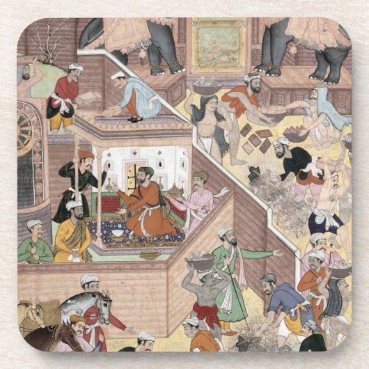 keizer Akbar (r.1556-1605) die het gebouw inspecte Drankjes Onderzetter (Voorkant)