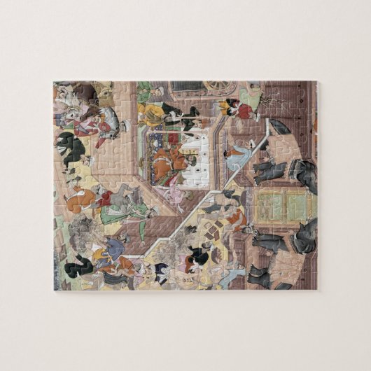 keizer Akbar (r.1556-1605) die het gebouw inspecte Legpuzzel (Horizontaal)