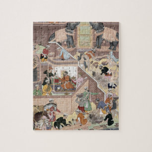 keizer Akbar (r.1556-1605) die het gebouw inspecte Legpuzzel