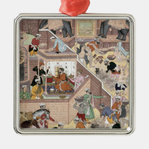 keizer Akbar (r.1556-1605) die het gebouw inspecte Metalen Ornament