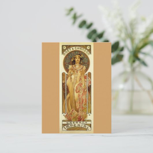 Keizer Champagne - Jugendstil Briefkaart (Staand voorkant)