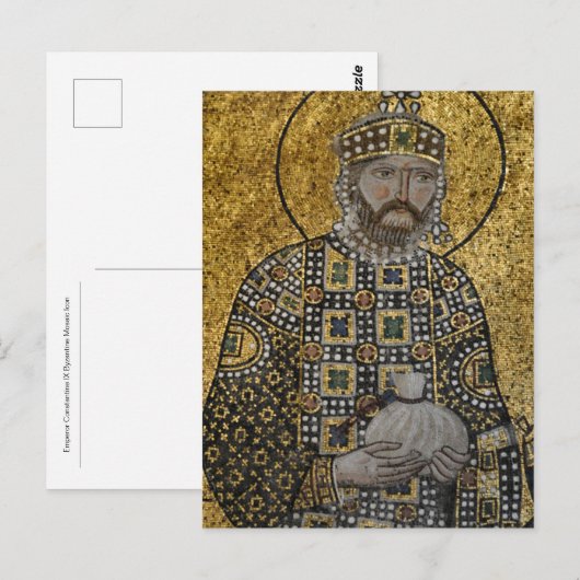 Keizer Constantijn IX Byzantijnse mozaïek icoon Briefkaart (Voorkant / Achterkant)