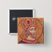 keizer Constantine I de Grote Vierkante Button 5,1 Cm (Voorkant /achterkant)