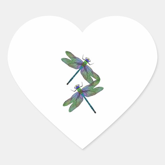 Keizer Dragonfly Hart Sticker (Voorkant)