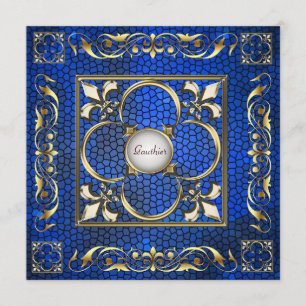 keizer Fleur De Lis Sapphire Regency Invitation Kaart