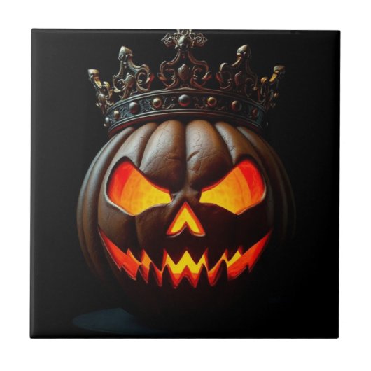Keizer Jack-O-Lantern Halloween Keramiek Tegel Tegeltje (Voorkant)