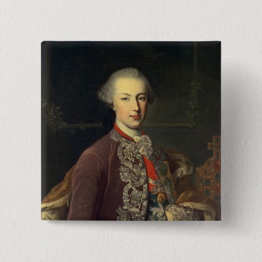 keizer Joseph II van Duitsland Vierkante Button 5,1 Cm (Voorkant)