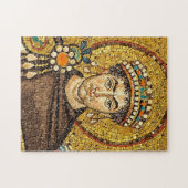 Keizer Justinianus Byzantijnse mozaïek icoon Legpuzzel (Horizontaal)