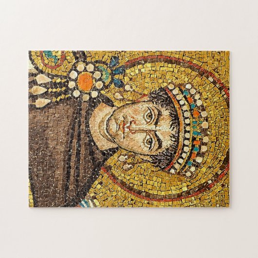Keizer Justinianus Byzantijnse mozaïek icoon Legpuzzel (Horizontaal)