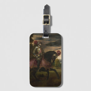 Keizer Karel V te paard (door Titiaan) Bagagelabel