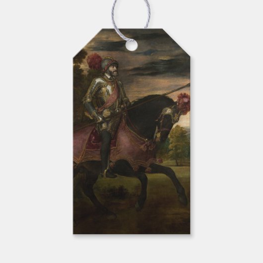 Keizer Karel V te paard (door Titiaan) Cadeaulabel (Voorkant)