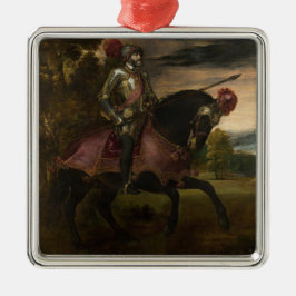 Keizer Karel V te paard (door Titiaan) Metalen Ornament