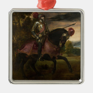 Keizer Karel V te paard (door Titiaan) Metalen Ornament