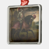 Keizer Karel V te paard (door Titiaan) Metalen Ornament (Links)