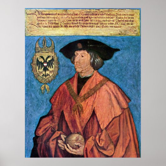 Keizer Maximiliaan I - Albrecht Durer - c1519 Poster (Voorkant)