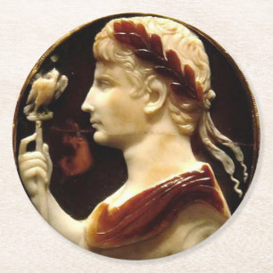 Keizer Octavianus Augustus Romeinse Rijk Cameo Ronde Kartonnen Onderzetter