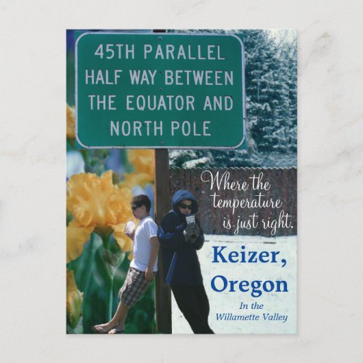 Keizer Oregon Iris Capital 45th Parallel Briefkaart (Voorkant)
