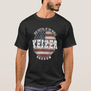 Keizer Oregon Vintage Amerikaanse vlag T-shirt