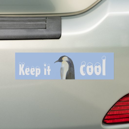 keizer Penguin Bumpersticker klimaatverandering (Op auto)