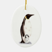 keizer Penguin en Baby met Kerstmis als illustrati Keramisch Ornament (Voorkant)