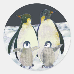 Keizer Penguins in Antarctica Ronde Sticker
