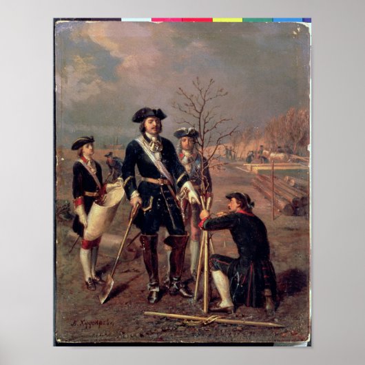 keizer Peter de Grote op het werk Poster (Voorkant)