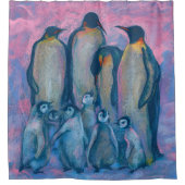 keizer pinguïns Antarctische vogels schilderen Douchegordijn (Voorkant)