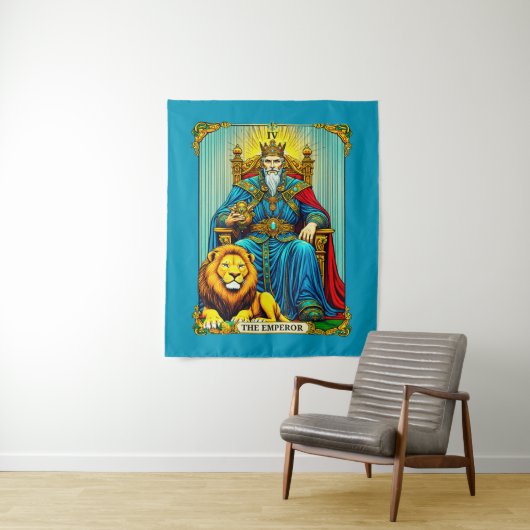 Keizer Tarot Kaart Art Wandkleed (In situ)
