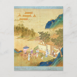 keizer Wu Ti die een man brieven verwelkomt Briefkaart